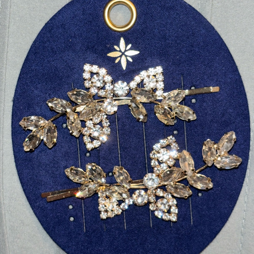 Elegant Gold and Crystal Hair Clips